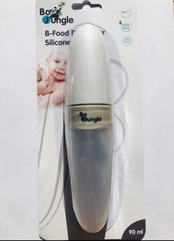 B-Pojemnik silikonowy z łyżeczką grey