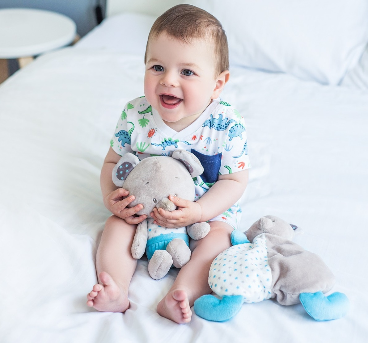 BABYONO PRZYTULANKA DLA NIEMOWLĄT | TONY BEAR BLUE | SUZIE BEAR PINK