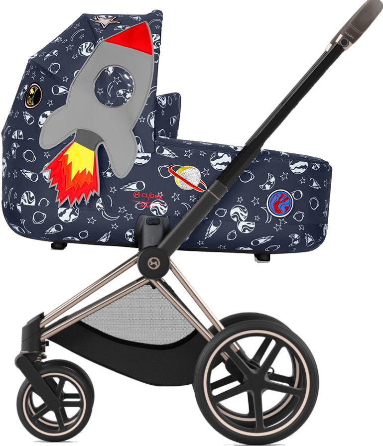 Zestaw 1w1 Cybex Rama Priam 4.0 Rose Gold & Gondola Priam 2.0 Space Rocket by Anna K
