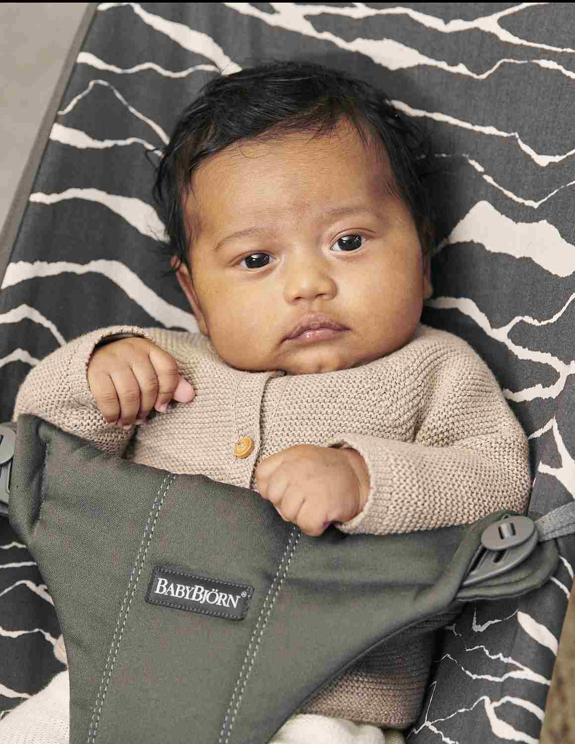 BabyBjorn LEŻACZEK BLISS COTTON ANTRACYT/ LANDSCAP