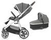 Wózek 2w1 Oyster 3 - Mercury, srebrny stelaż + gondola komplet