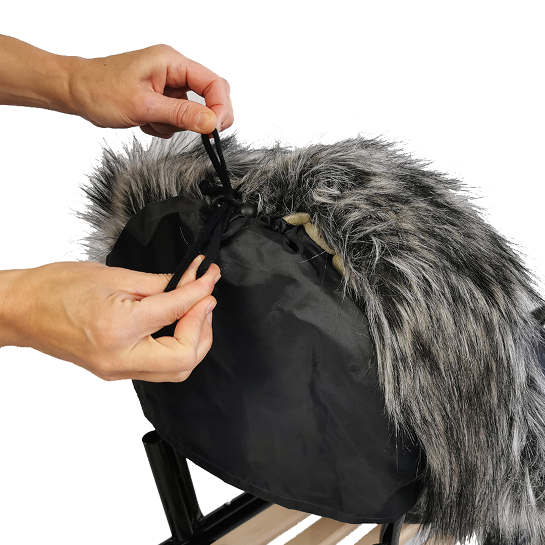 Sanki 3w1 z oparciem & pchaczem (drewniane), Black