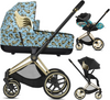 Zestaw 3w1 Cybex Wózek Priam 4.0 (J Scott) Black Gold Wings & Gondola Priam 2.0 (J Scott) Cherubs Blue & Fotelik Cloud Z (J Scott) Cherub Blue