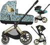 Zestaw 3w1 Cybex Wózek Priam 2.0 (J Scott) Black Gold Wings & Gondola Priam 2.0 (J Scott) Cherubs Blue & Fotelik Cloud Z (J Scott) Cherub Blue