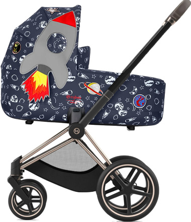 Zestaw 1w1 Cybex Rama Priam 4.0 Rose Gold & Gondola Priam 2.0 Space Rocket by Anna K