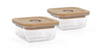 Pojemniki szklane kwadratowe ECO-friendly 2x210 ml z torbą izotermiczną - Pisklę