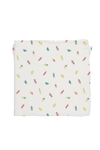 Baby Bites Pieluszka muślinowa 120 x 120 cm Ice-creams White
