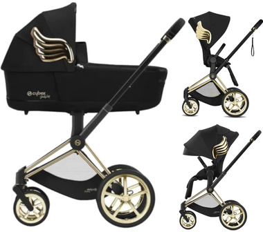 Zestaw 2w1 Cybex Wózek Priam 4.0 (J Scott) Black Gold Wings & Gondola Priam 4.0 (J Scott) Black Gold Wing