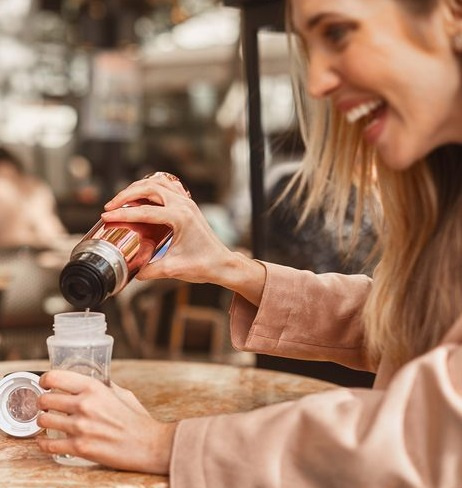 MINILAND Termos z kubkiem 500ml, Rose Gold