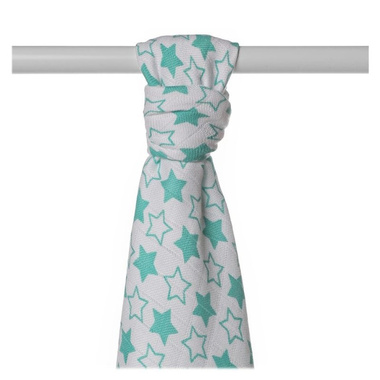 Ręcznik bambusowy XKKO BMB 90x100 - Little Stars Turquoise