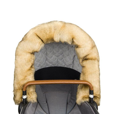 BJALLRA Futro kołnierz na budkę wózka, Natur Beige