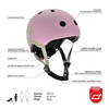 SCOOTANDRIDE | KASK | XXS-S | Z LAMPKA LED | RÓŻOWY | ROSE