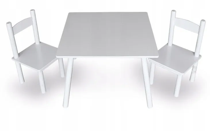 KLUPS STOLIK + 2 KRZESEŁKA BIAŁY