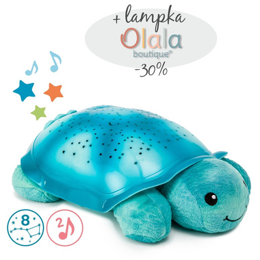 Cloud b® Twinkling Twilight Turtle™ Aqua - Lampka nocna z projekcją świetlną - Żółw niebieski