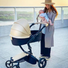 MIMA XARI® | EKSKLUZYWNY WÓZEK 3W1 | GŁĘBOKO-SPACEROWY | + FOTELIK ATON B2 | RAMA 4G BLACK | WKŁADKA DO WÓZKA | GOLD CHAMPAGNE