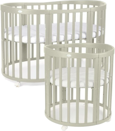 Waldin łóżeczko z materacem 7w1 (owalne), Oliwka