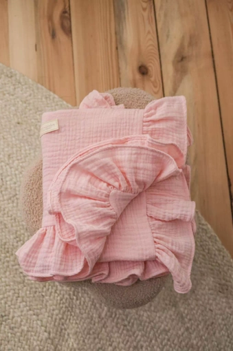 BJALLRA KOCYK MUŚLINOWY SWADDLE PINK SKY RÓŻ