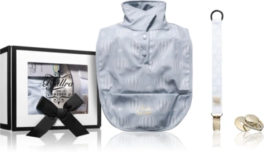 BJALLRA zestaw śliniak + zawieszka Blue Sky balony