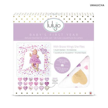 LULUJO ZESTAW KOCYK + KARTY WING - różowy motyl