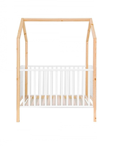 DREWEX Łóżeczko drewniane Domek 120x60 Wood&White 