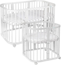 Waldin łóżeczko z materacem 7w1 (prostok), White 