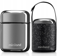 MINILAND Termos do posiłków 280 ml, Black & Silver