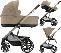 Zestaw 3w1 Cybex Wózek Balios S Lux (Tpe) Almond Beige & Gondola Balios S Lux Almond Beige & Fotelik Samochodowy Cloud G Plus Almond Beige
