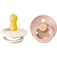 BIBS COLOUR SYMMETRICAL 2-PACK IVORY/BLUSH S Smoczek kauczuk Hevea