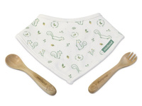 Zestaw ekologicznych sztućców ze śliniakiem ECO-friendly - Wiewiórka