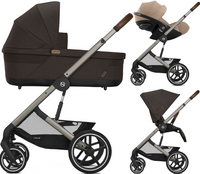 Zestaw 3w1 Cybex Wózek Balios S Lux (Tpe) Chocolate Brown & Gondola Balios S Lux Chocolate Brown & Fotelik Samochodowy Cloud G Plus Almond Beige