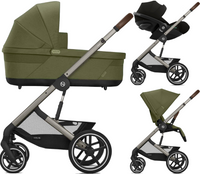 Zestaw 3w1 Cybex Wózek Balios S Lux (Tpe) Moss Green & Gondola Balios S Lux Moss Green & Fotelik Samochodowy Cloud G Comfort Magic Black