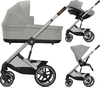 Zestaw 3w1 Cybex Wózek Balios S Lux (Slv) Stone Grey & Gondola Balios S Lux Stone Grey & Fotelik Samochodowy Cloud G Plus Stone Grey 