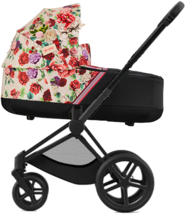 Zestaw 1w1 Cybex Rama Priam 4.0 Matt Black & Gondola Priam 2.0  Spring Blossom Light 