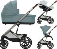 Zestaw 3w1 Cybex Wózek Balios S Lux (Tpe) Stormy Blue & Gondola Balios S Lux Stormy Blue & Fotelik Samochodowy Cloud G Comfort Fog Grey