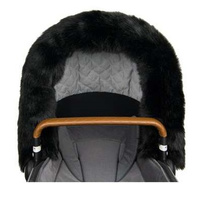 BJALLRA Futro kołnierz na budkę wózka, Black