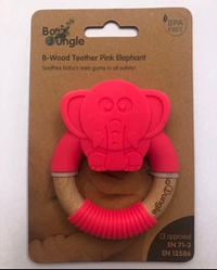 B-Gryzak drewniano-silikonowy Animals Elephant Pin