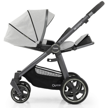 Oyster Zero Wózek (Mirror Slv), Pepper Grey.