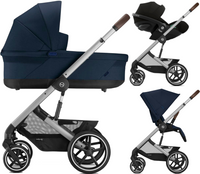 Zestaw 3w1 Cybex Wózek Balios S Lux (Slv) Ocean Blue & Gondola Balios S Lux Ocean Blue & Fotelik Samochodowy Cloud G Comfort Magic Black